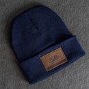 Beanie with Leather Patch Attached - California Flag Stamp