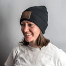 Beanie with Leather Patch Attached - Pine Tree Ridgeline Stamp