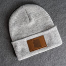 Beanie with Leather Patch Attached - Arizona Stamp