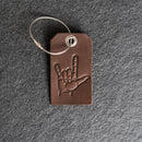 I Love You ASL Leather Luggage Tag
