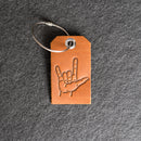 I Love You ASL Leather Luggage Tag