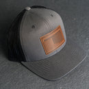 Leather Patch Trucker Style Hat - Oklahoma Stamp