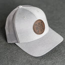 Leather Patch Performance Style Trucker Hat - Compass Rose Stamp