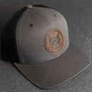 Leather Patch Trucker Style Hat - Cool Cat Stamp
