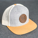 Leather Patch Flat Bill Trucker Hat - Cool Cat Stamp