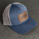 Leather Patch Performance Style Trucker Hat - Bison Stamp