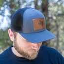Leather Patch Trucker Style Hat - Texas Stamp