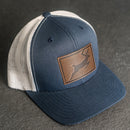 Leather Patch Trucker Style Hat - Deer Stamp