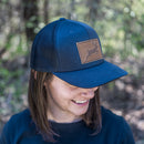 Leather Patch Trucker Style Hat - Deer Stamp
