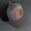 Leather Patch Trucker Style Hat - Deer Stamp