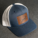 Leather Patch Trucker Style Hat - Deer Stamp