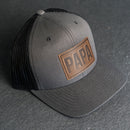 Leather Patch Trucker Style Hat - Papa Stamp