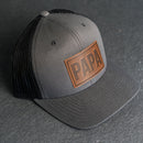 Leather Patch Trucker Style Hat - Papa Stamp
