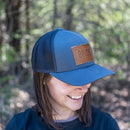 Leather Patch Trucker Style Hats - Bride and Groom (block)