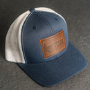 Leather Patch Trucker Style Hat - Texas License Plate Stamp