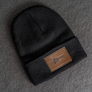Beanie with Leather Patch Attached - Ox & Pine Stamp