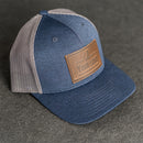 Your Logo on a Leather Patch Performance Style Trucker Hat
