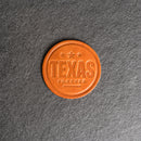 Texas Forever Leather Coasters - 4" Round - Sold individually or as a Set of 4