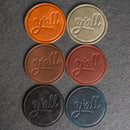 Y'all Leather Coasters - 4" Round - Sold individually or as a Set of 4