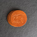 Dragon Symbol Leather Coasters - Individual or Set of 4