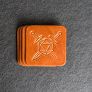 Order Handmade D20 Leather Coasters