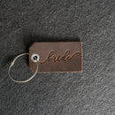 Bride or Groom Stamped Leather Luggage Tag
