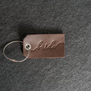 Bride or Groom Stamped Leather Luggage Tag