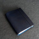 Limited Edition Navy Blue Refillable Personalized Leather Journal with Professional Elastic Closure