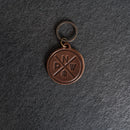 Leather Circle Keychain - Thick Leather - PNW Stamp Design