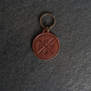 Leather Circle Keychain - Thick Leather - PNW Stamp Design
