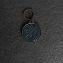 Leather Circle Keychain - Thick Leather - PNW Stamp Design