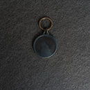 Leather Circle Keychain - Thick Leather - Wolf Stamp Design