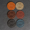 Seasons Greetings Leather Coasters - 4" Round or Square - Sold individually or as a Set of 4