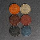 Noel Leather Coasters - 4" Round or Square - Sold individually or as a Set of 4