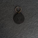Personalized Leather Circle Keychain - Thick Leather