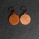 America's 250th Anniversary Leather Circle Keychain - Eagle Design - Thick Leather