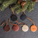 Buy Personalized Leather Stocking Tag or Ornament - Circle