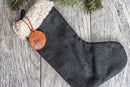 Personalized Leather Stocking Tag - Circle