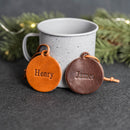 Shop Personalized Leather Stocking Tag or Ornament - Circle