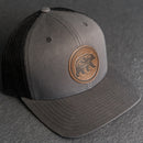 Leather Patch Trucker Style Hat - Bear Stamp