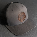 Leather Patch Trucker Style Hat - Bear Stamp