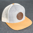 Leather Patch Flat Bill Trucker Hat - Bear Stamp