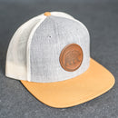 Leather Patch Flat Bill Trucker Hat - Bear Stamp
