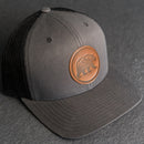 Leather Patch Trucker Style Hat - Bear Stamp