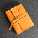 Event Guest Book - Leather 6x8 Book with Personalization Options for Birthday or Anniversary Parties