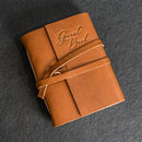 Event Guest Book - Leather 6x8 Book with Personalization Options for Birthday or Anniversary Parties