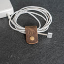 White Cable with Brown Leather Tag