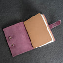 Limited Edition Plum Refillable Leather Adventure Journal with Buckle Closure