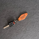 Leather Motel Key Shape Keychain with a Drive Safe Stamp Design Online