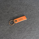 Brown leather keychain